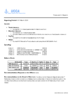 UCCA Treasurer Report March 2023